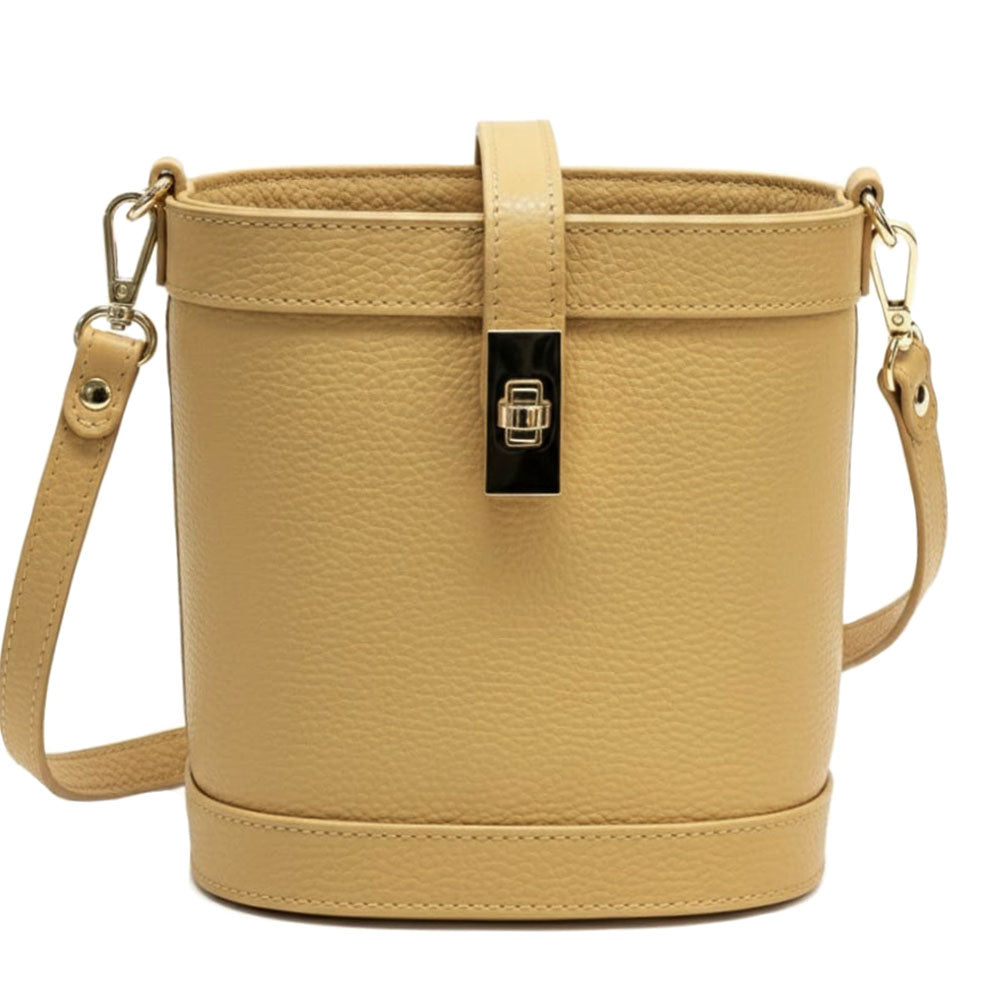 Juliette Cow Leather Bucket Bag - Made In Italy