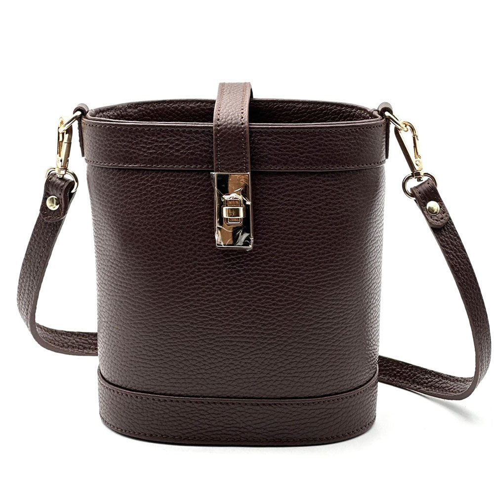 Juliette Cow Leather Bucket Bag - Made In Italy