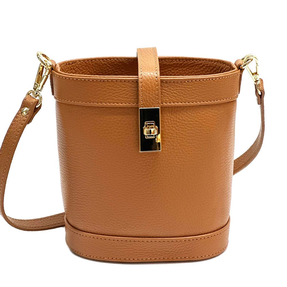 Juliette Cow Leather Bucket Bag - Made In Italy
