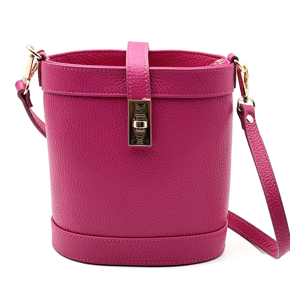 Juliette Cow Leather Bucket Bag - Made In Italy