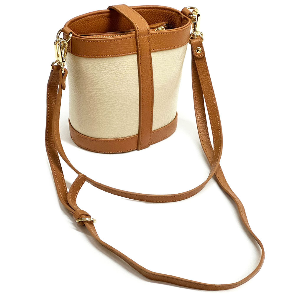 Juliette Cow Leather Bucket Bag - Made In Italy