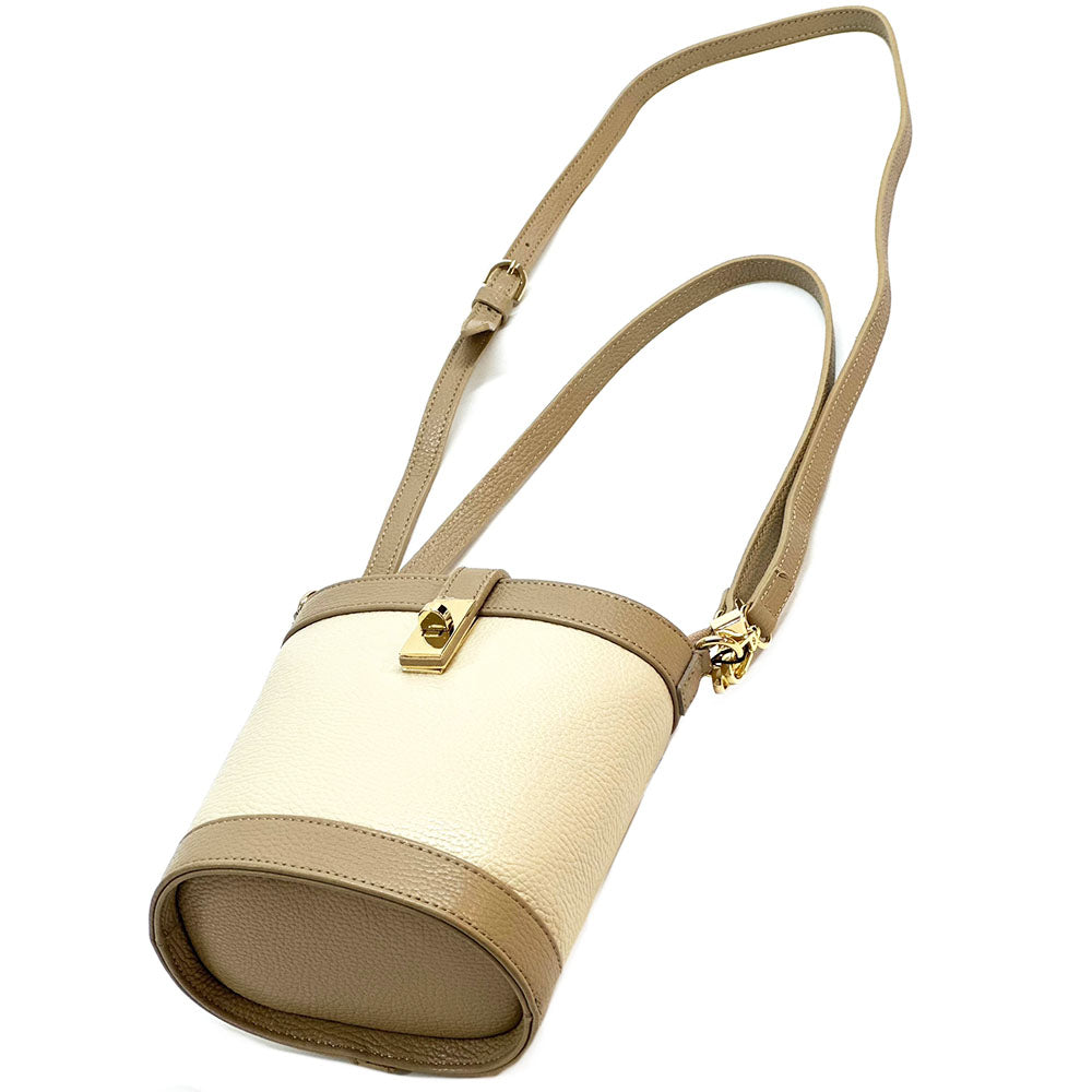 Juliette Cow Leather Bucket Bag - Made In Italy