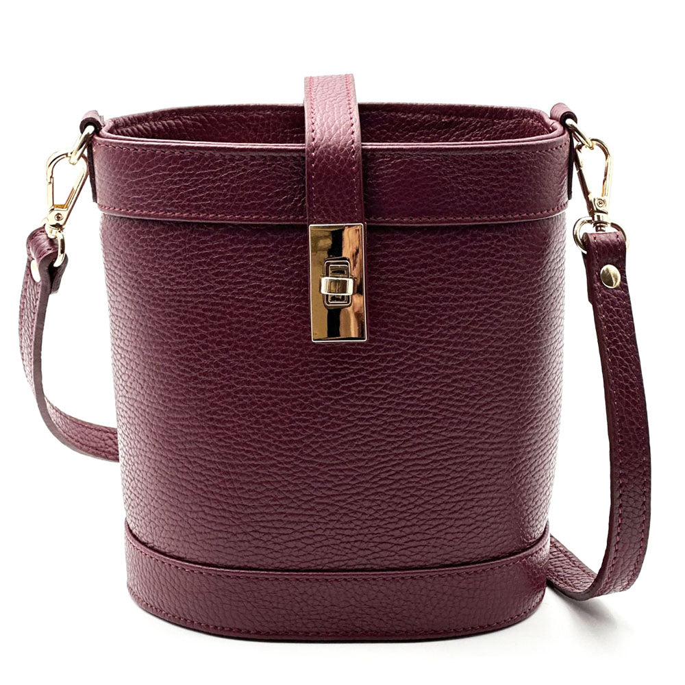 Juliette Cow Leather Bucket Bag - Made In Italy