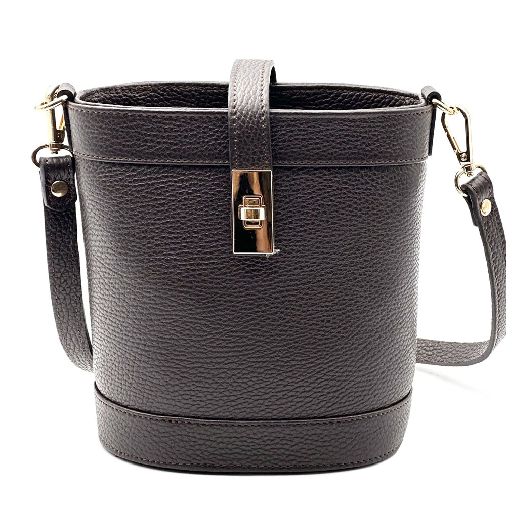Juliette Cow Leather Bucket Bag - Made In Italy
