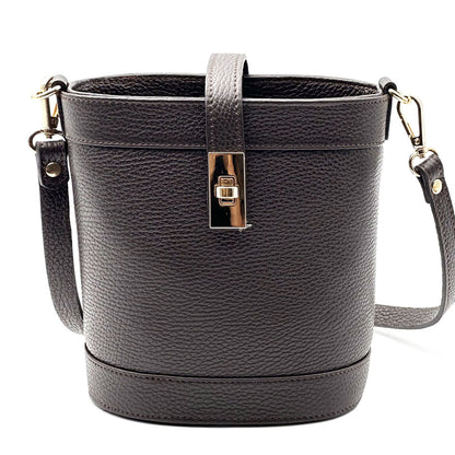 Juliette Cow Leather Bucket Bag - Made In Italy