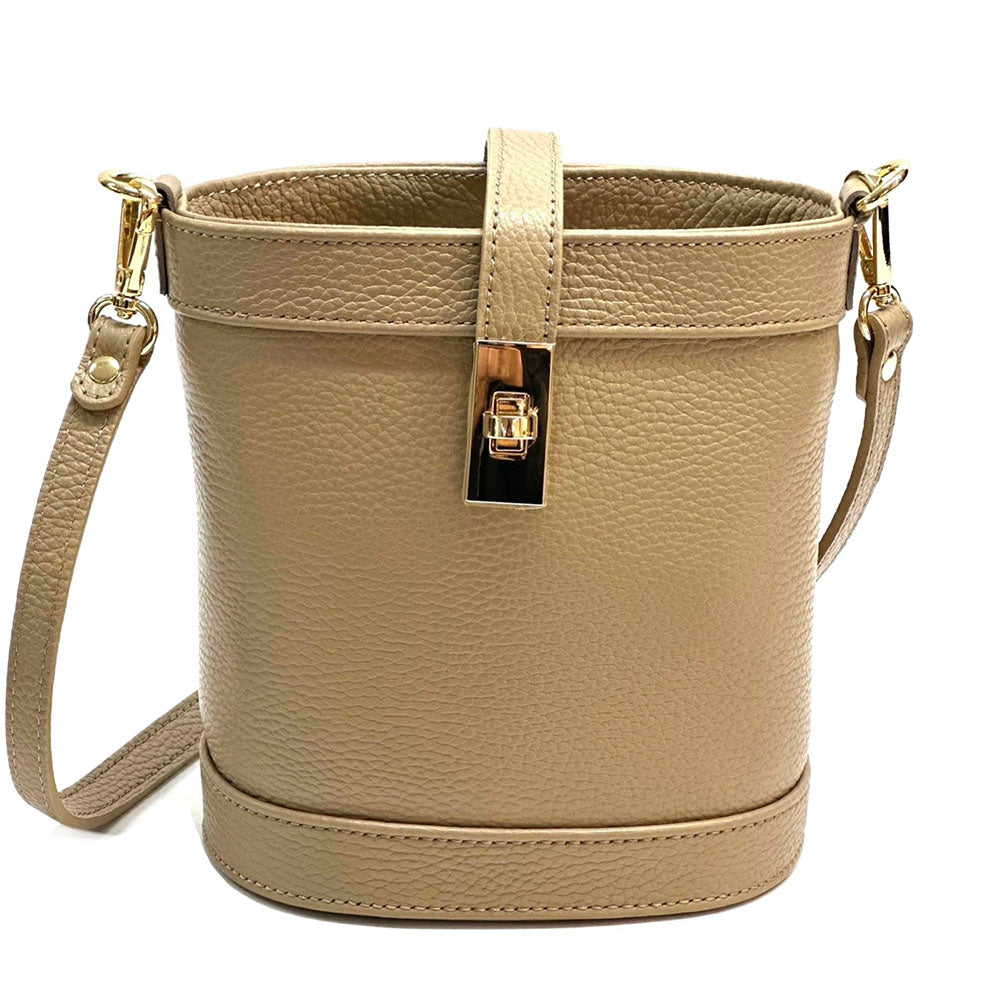 Juliette Cow Leather Bucket Bag - Made In Italy