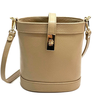 Juliette Cow Leather Bucket Bag - Made In Italy