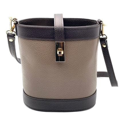 Juliette Cow Leather Bucket Bag - Made In Italy