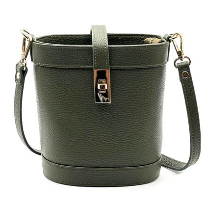 Juliette Cow Leather Bucket Bag - Made In Italy
