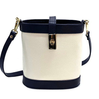 Juliette Cow Leather Bucket Bag - Made In Italy