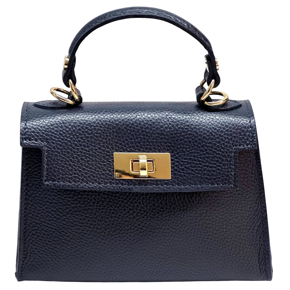 Sofia Structured Cow Leather Handbag - Made In Italy