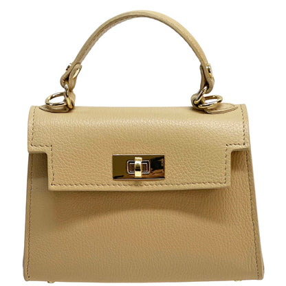 Sofia Structured Cow Leather Handbag - Made In Italy
