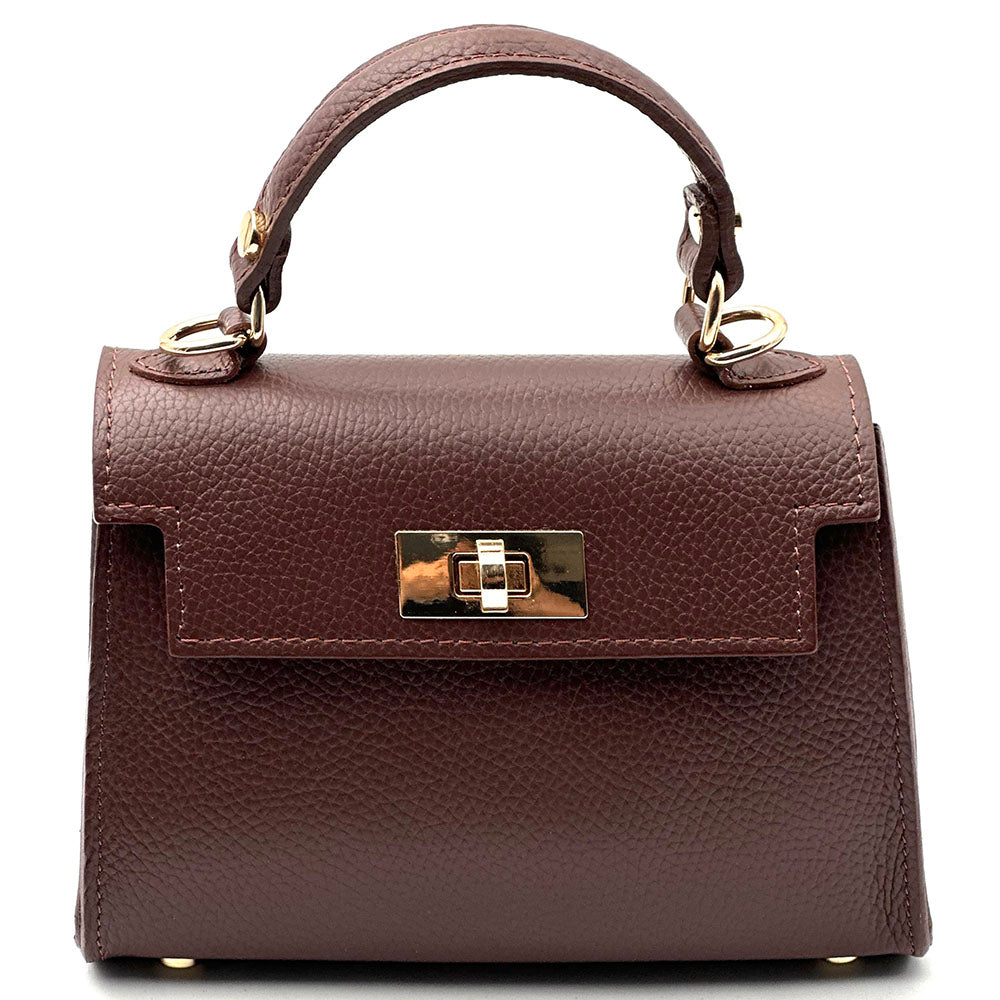 Sofia Structured Cow Leather Handbag - Made In Italy