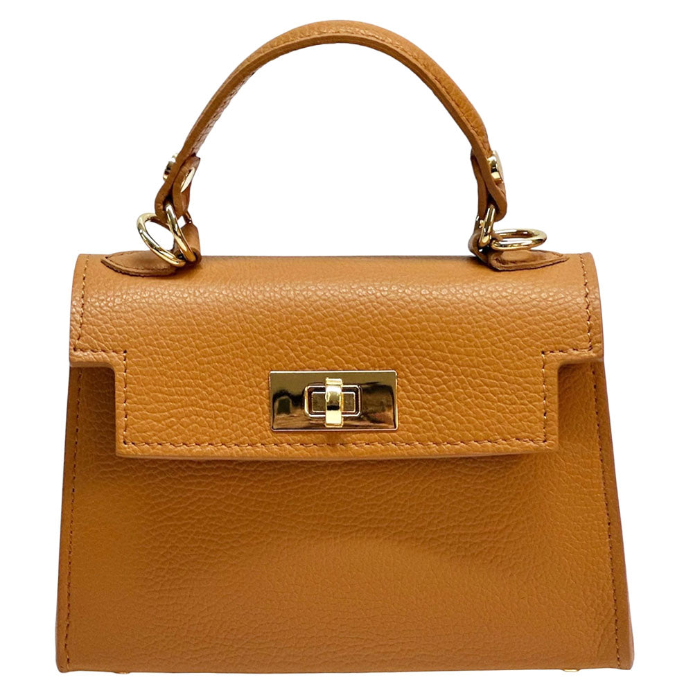 Sofia Structured Cow Leather Handbag - Made In Italy