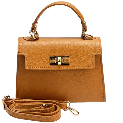 Sofia Structured Cow Leather Handbag - Made In Italy