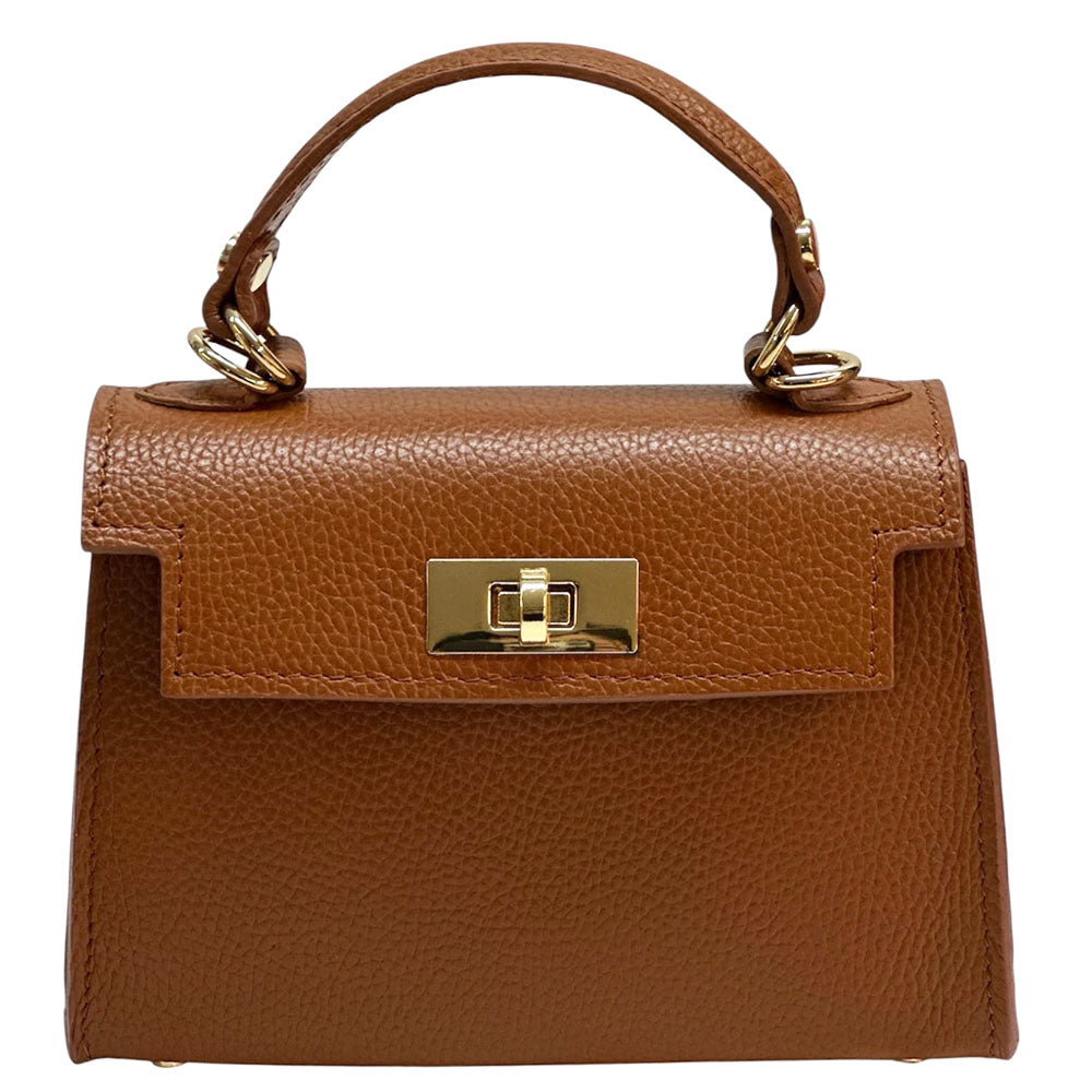 Sofia Structured Cow Leather Handbag - Made In Italy