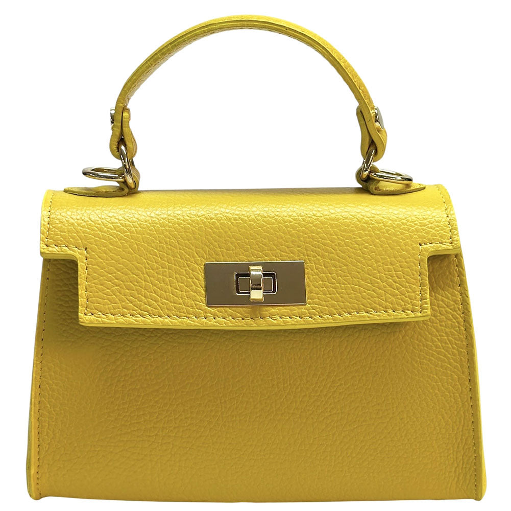Sofia Structured Cow Leather Handbag - Made In Italy