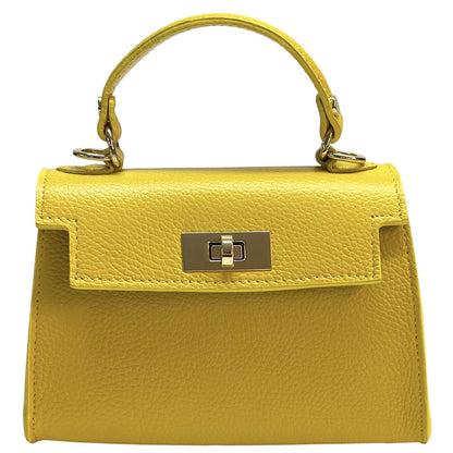 Sofia Structured Cow Leather Handbag - Made In Italy