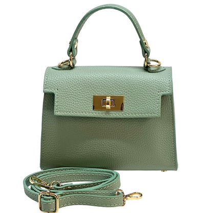 Sofia Structured Cow Leather Handbag - Made In Italy