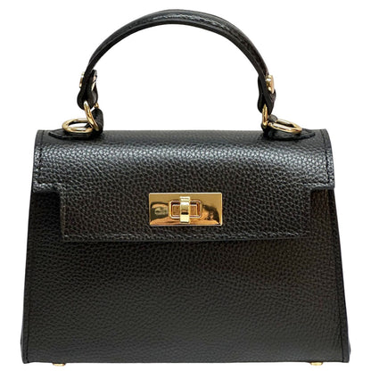 Sofia Structured Cow Leather Handbag - Made In Italy