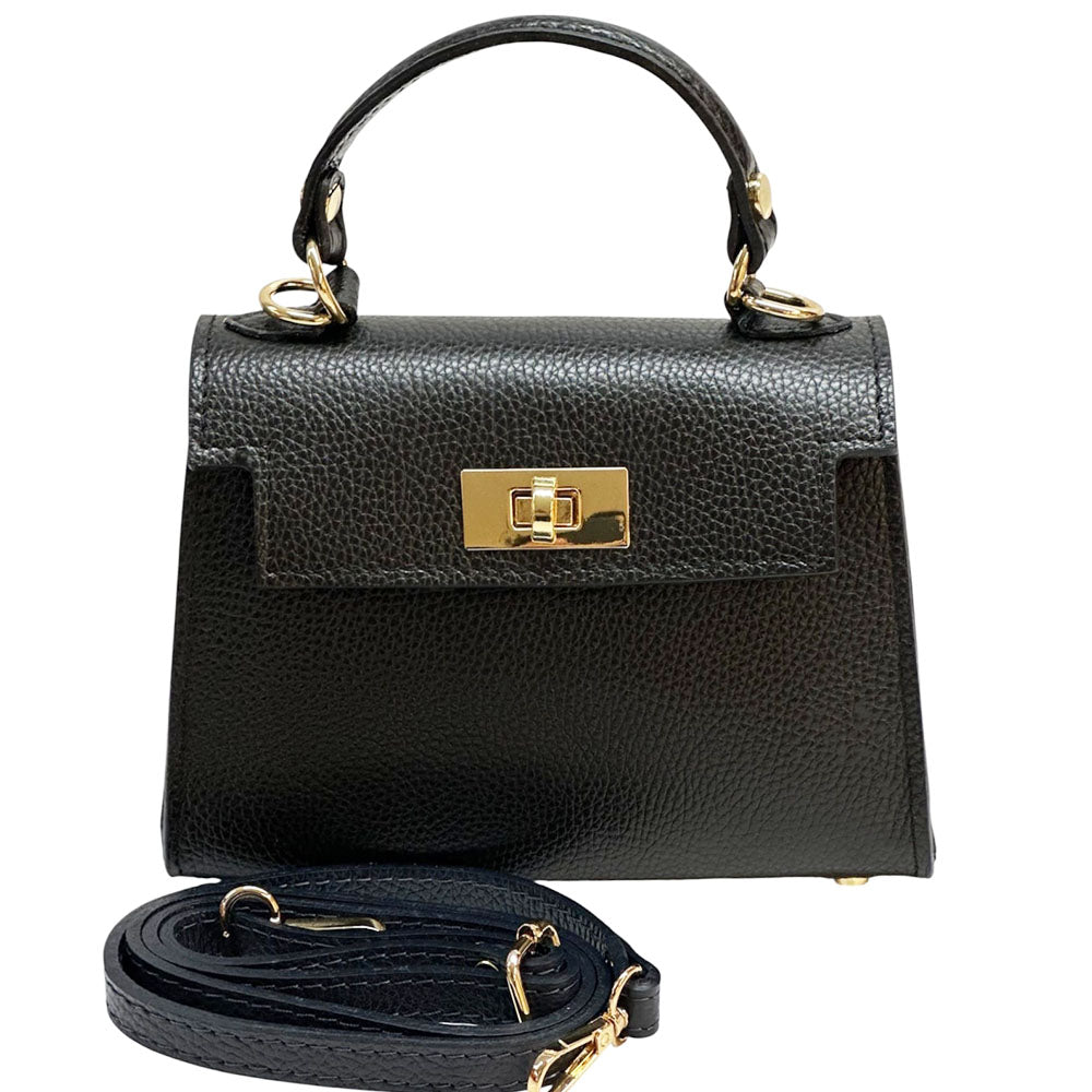 Sofia Structured Cow Leather Handbag - Made In Italy