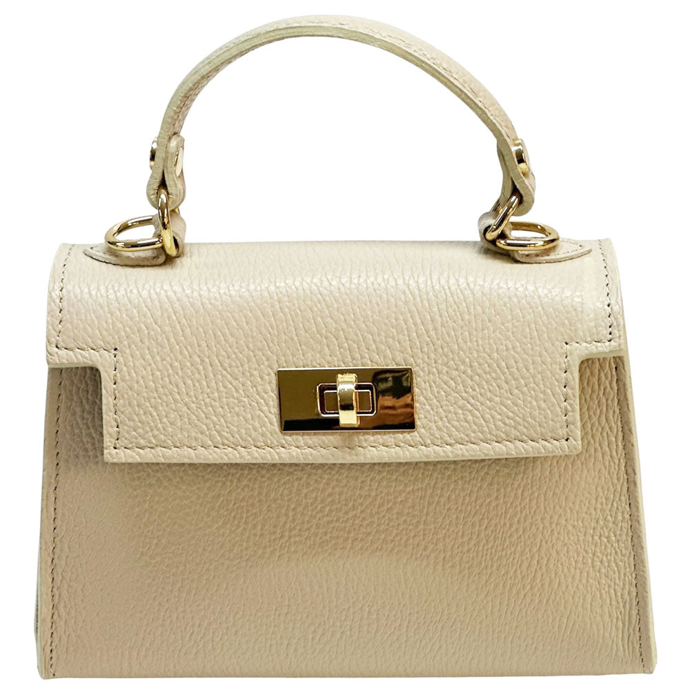 Sofia Structured Cow Leather Handbag - Made In Italy