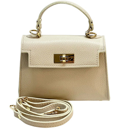 Sofia Structured Cow Leather Handbag - Made In Italy