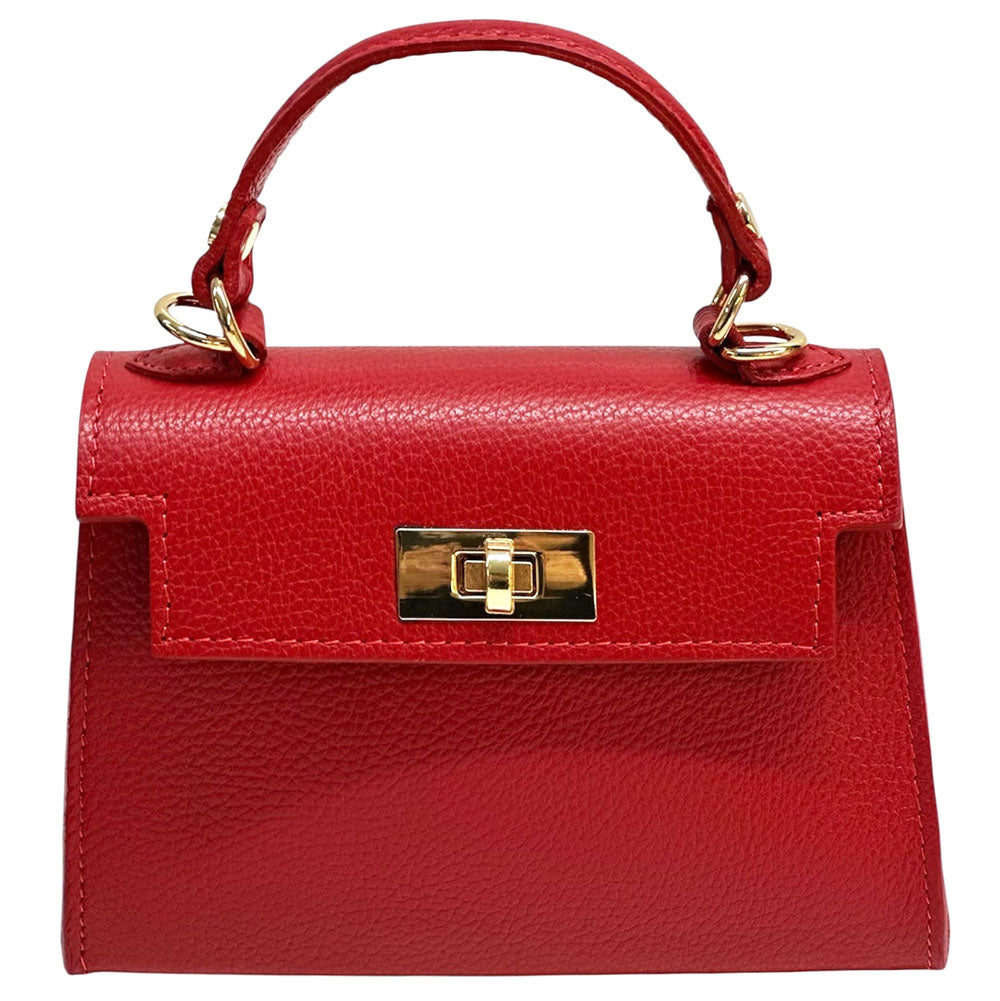 Sofia Structured Cow Leather Handbag - Made In Italy