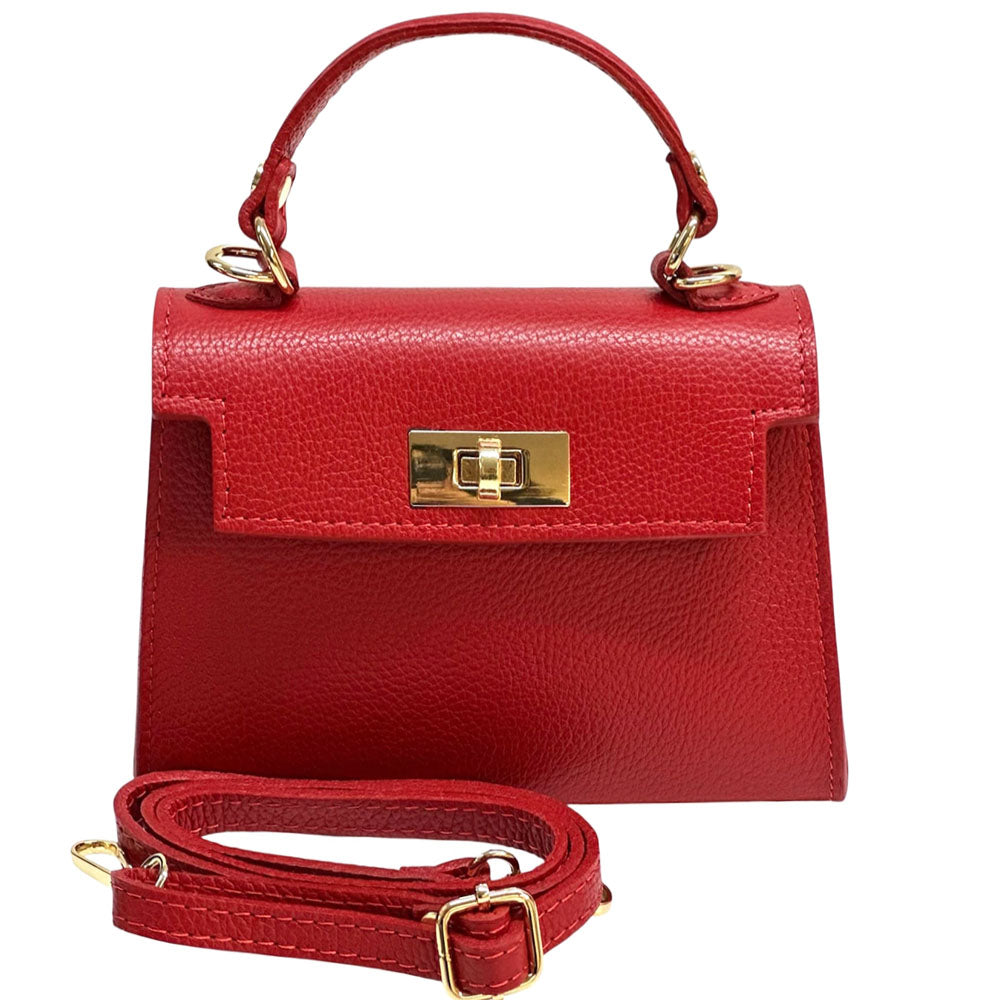 Sofia Structured Cow Leather Handbag - Made In Italy