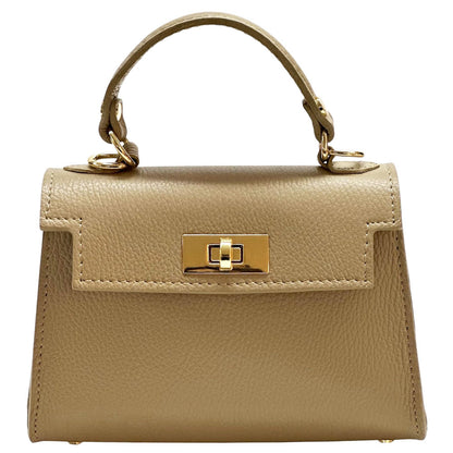 Sofia Structured Cow Leather Handbag - Made In Italy