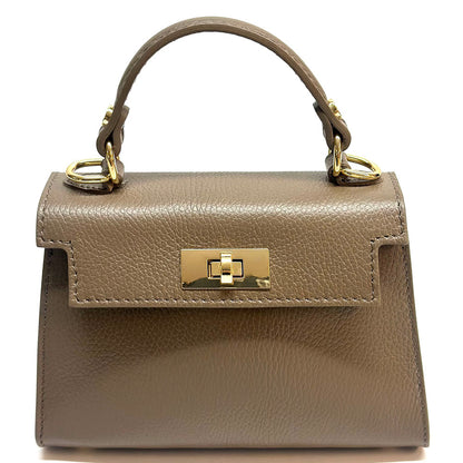 Sofia Structured Cow Leather Handbag - Made In Italy