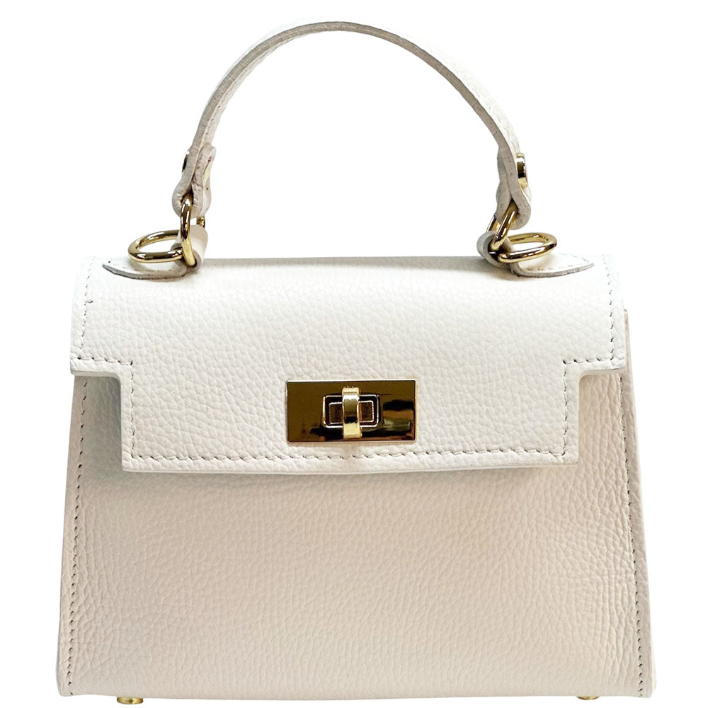 Sofia Structured Cow Leather Handbag - Made In Italy