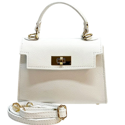 Sofia Structured Cow Leather Handbag - Made In Italy