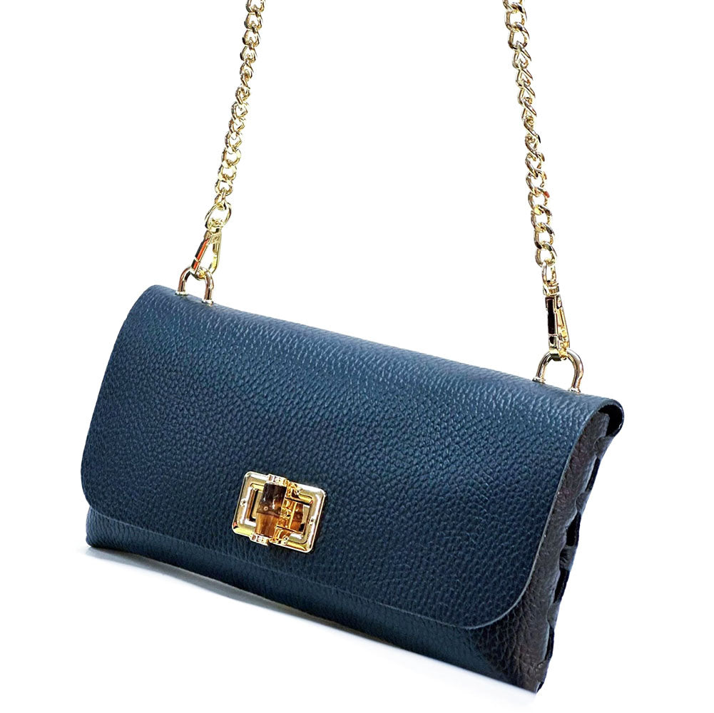 Rebecca Cow Leather Chain Shoulder Bag - Made In Italy