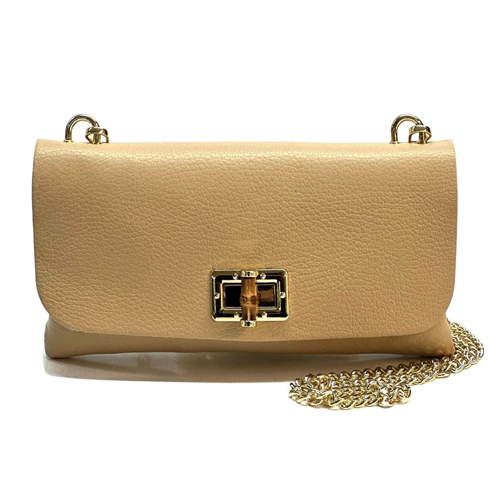 Rebecca Cow Leather Chain Shoulder Bag - Made In Italy