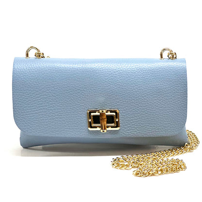 Rebecca Cow Leather Chain Shoulder Bag - Made In Italy