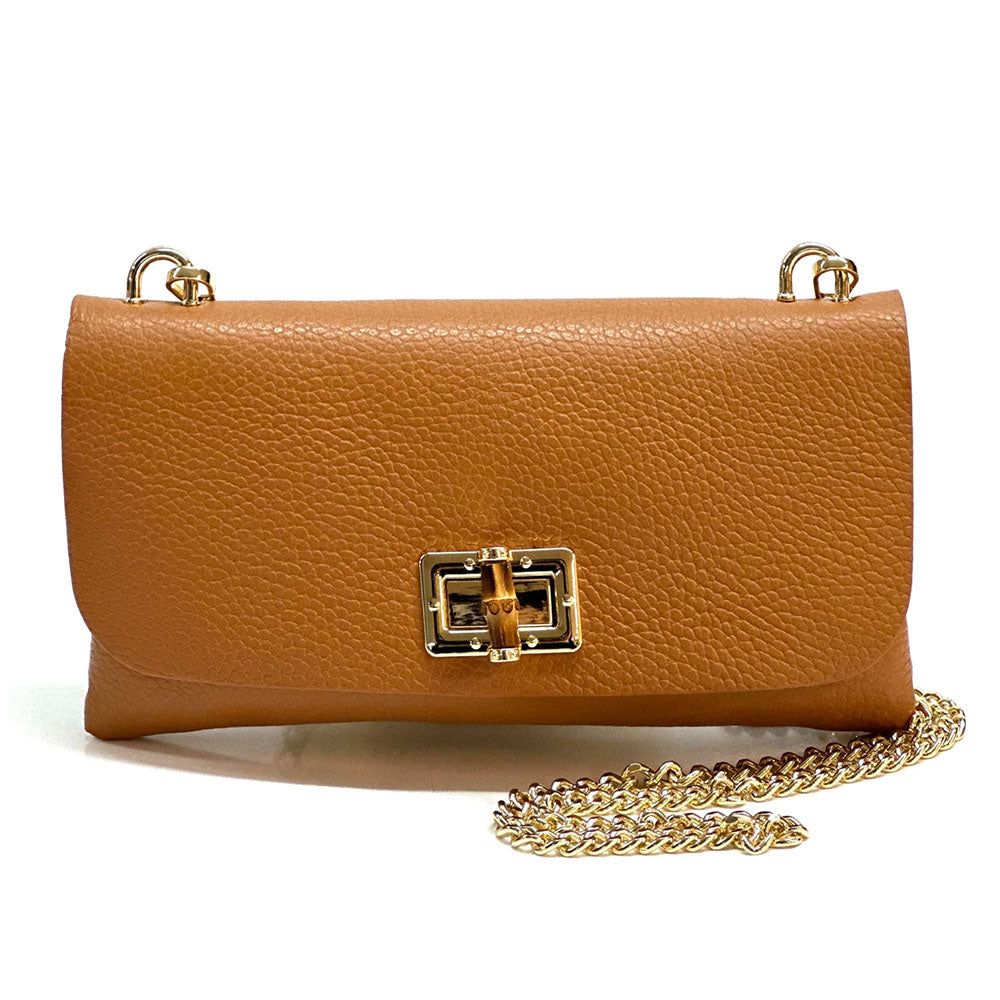 Rebecca Cow Leather Chain Shoulder Bag - Made In Italy