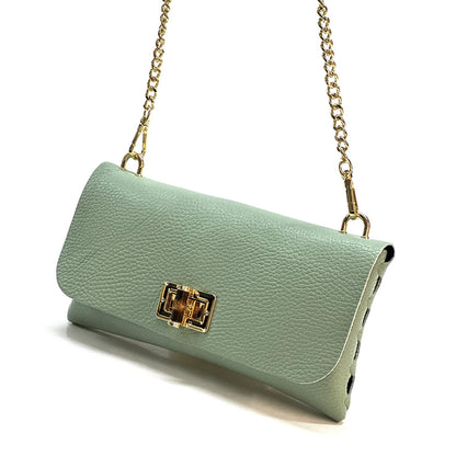 Rebecca Cow Leather Chain Shoulder Bag - Made In Italy