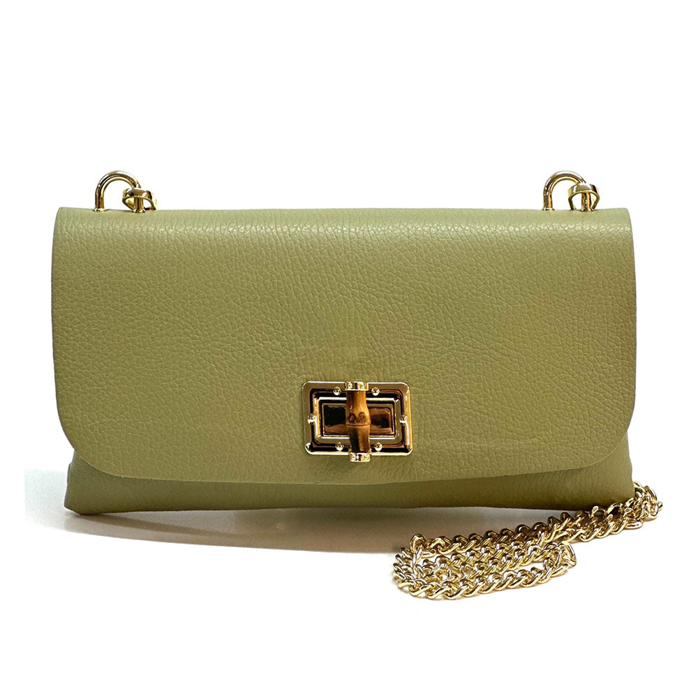 Rebecca Cow Leather Chain Shoulder Bag - Made In Italy