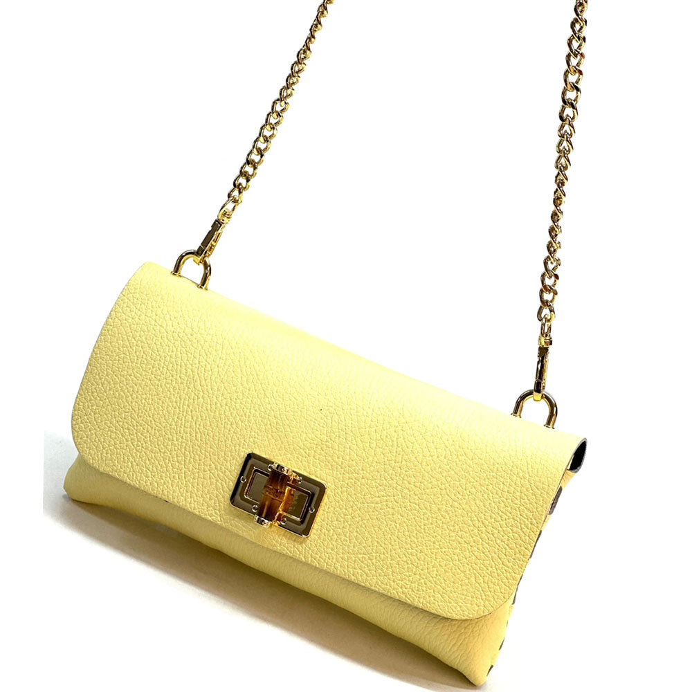 Rebecca Cow Leather Chain Shoulder Bag - Made In Italy