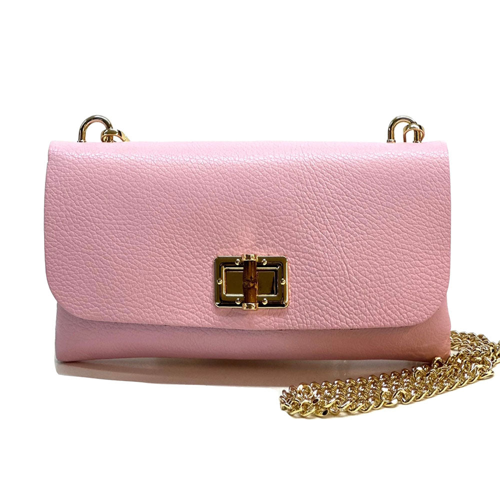 Rebecca Cow Leather Chain Shoulder Bag - Made In Italy
