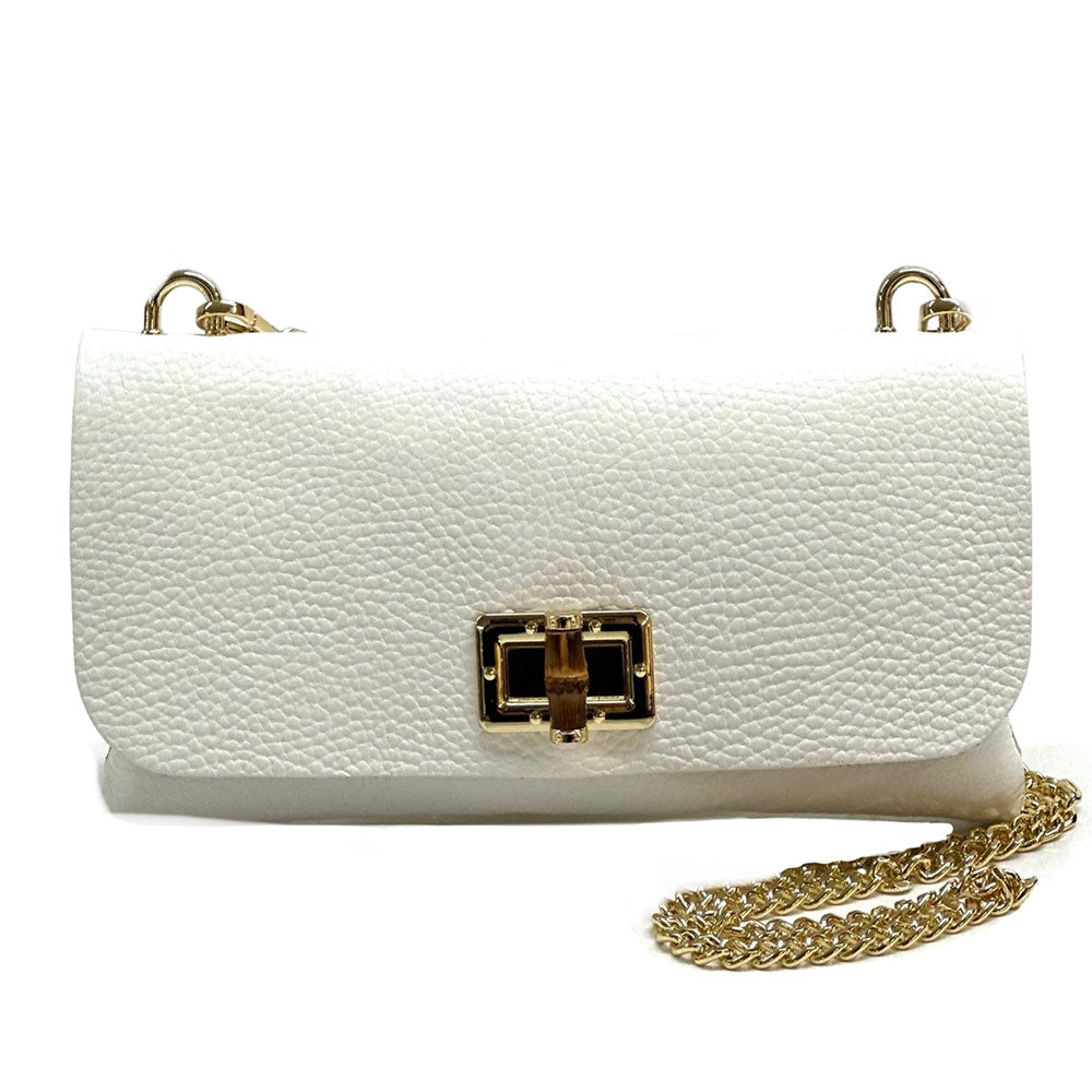 Rebecca Cow Leather Chain Shoulder Bag - Made In Italy
