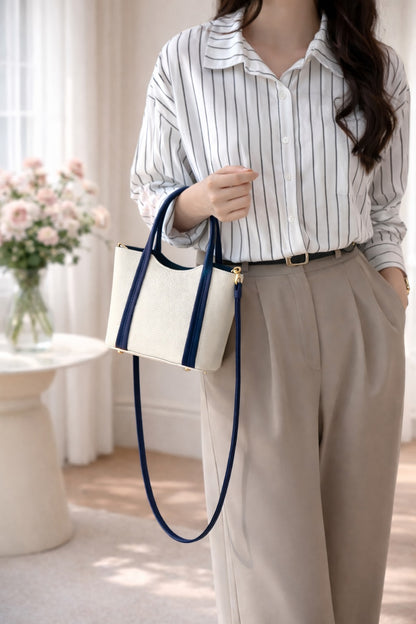 Katrine Small Structured Cow Leather Handbag - Made In Italy