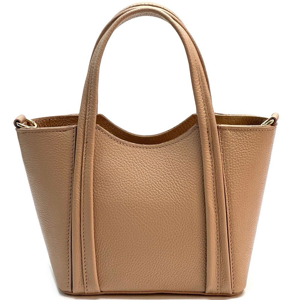 Katrine Small Structured Cow Leather Handbag - Made In Italy