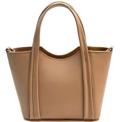 Katrine Small Structured Cow Leather Handbag - Made In Italy