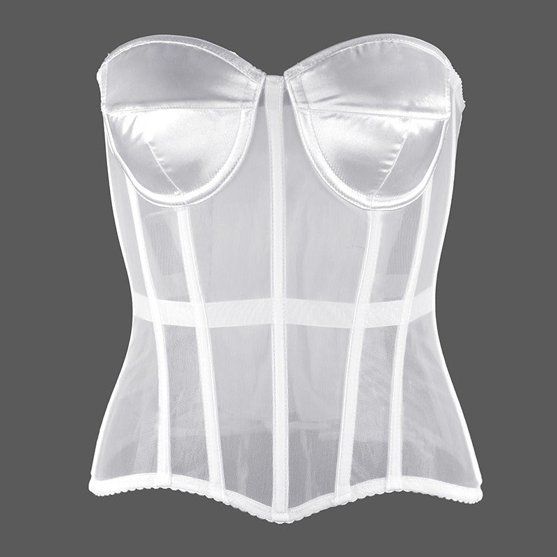 Early spring perspective mesh thin shaping corset, European and American women&