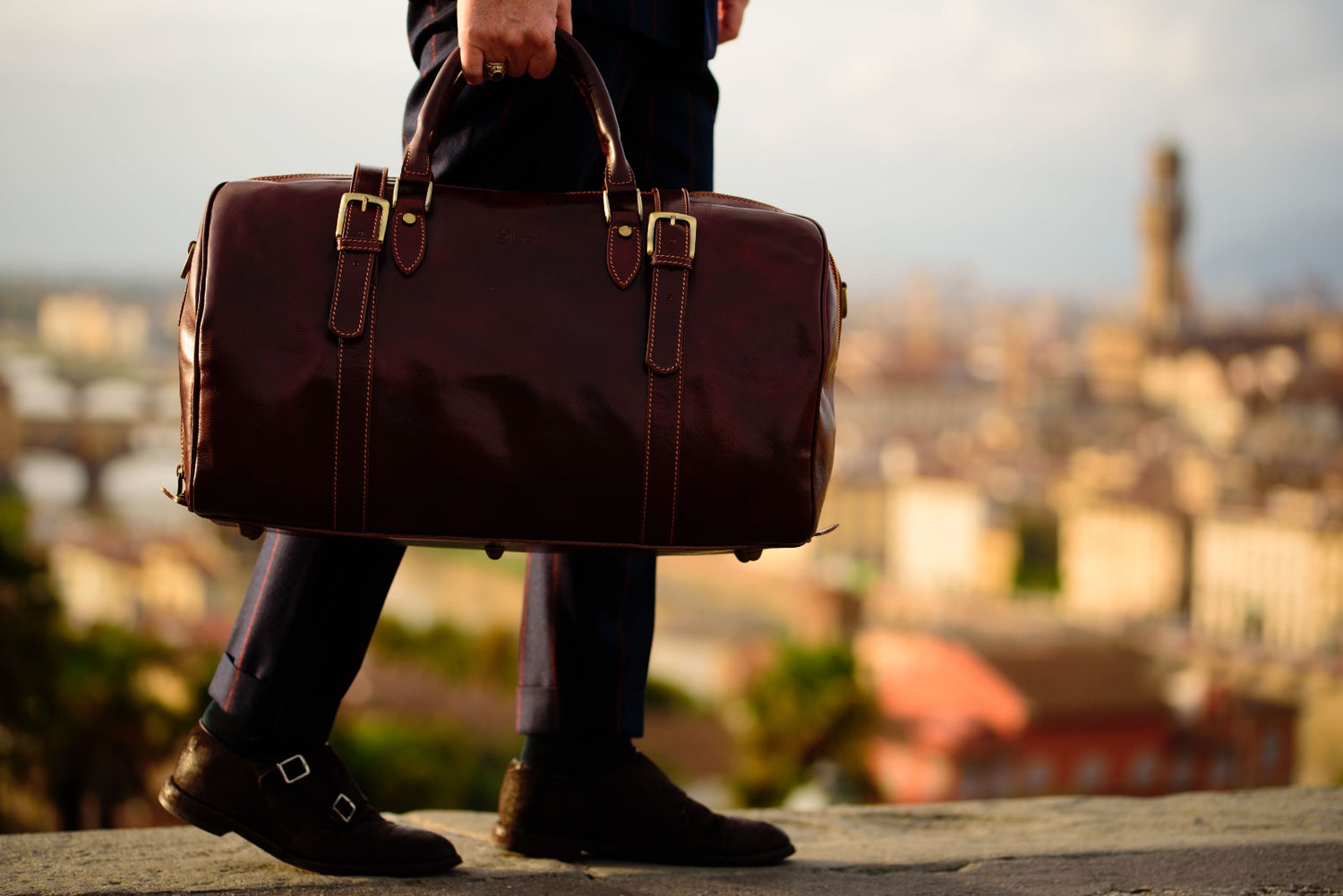 Fortunato Leather travel bag - Made In Italy