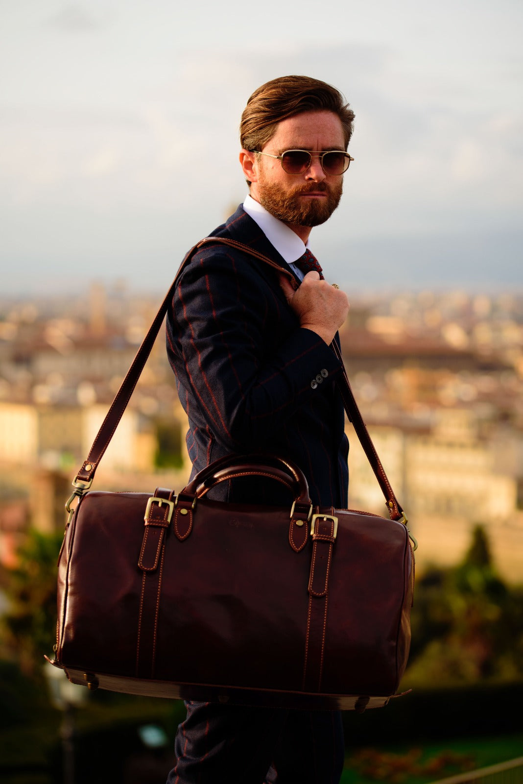 Fortunato Leather travel bag - Made In Italy