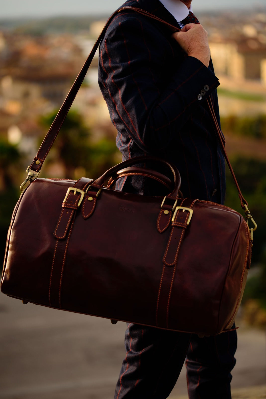 Fortunato Leather travel bag - Made In Italy