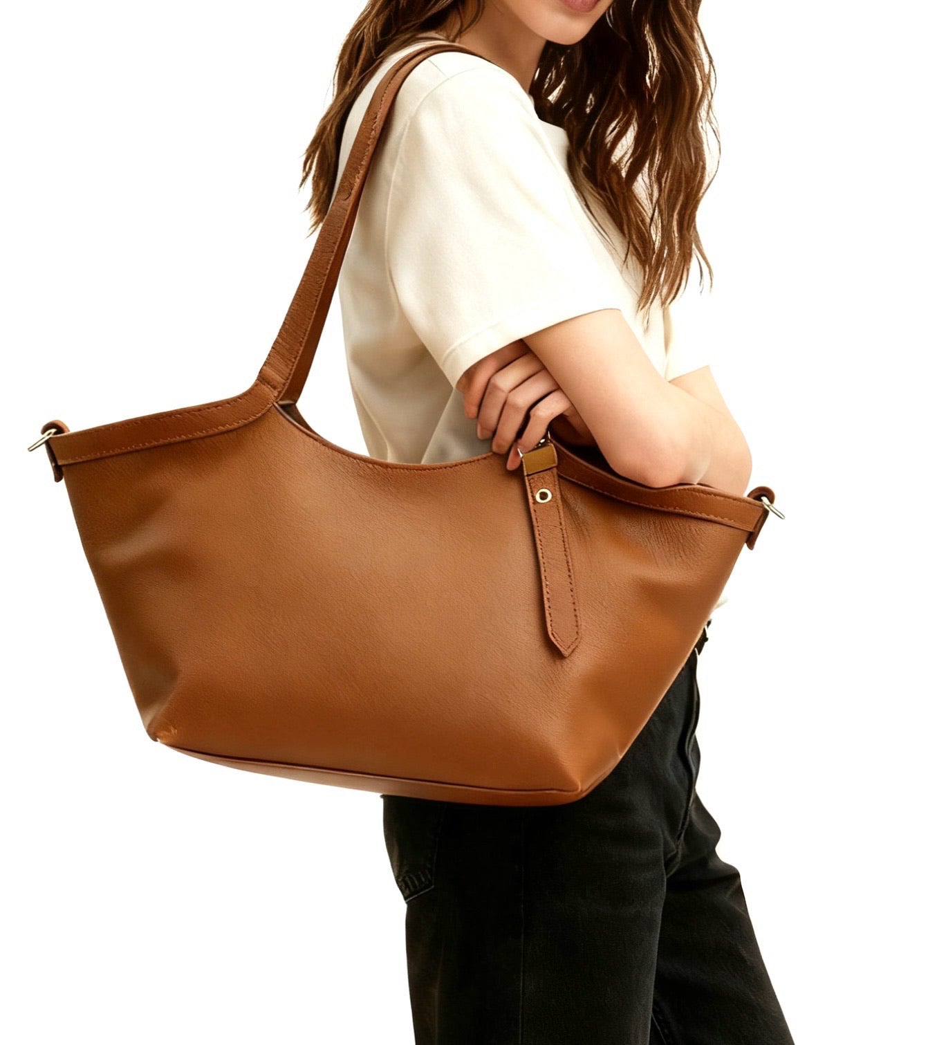 Samantha Italian Cow Leather Shoulder Bag - Made In Italy